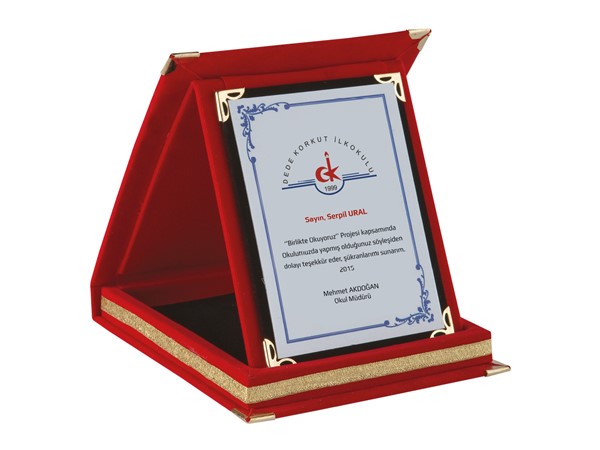 15x20 KADİFE PLAKET KIRMIZI